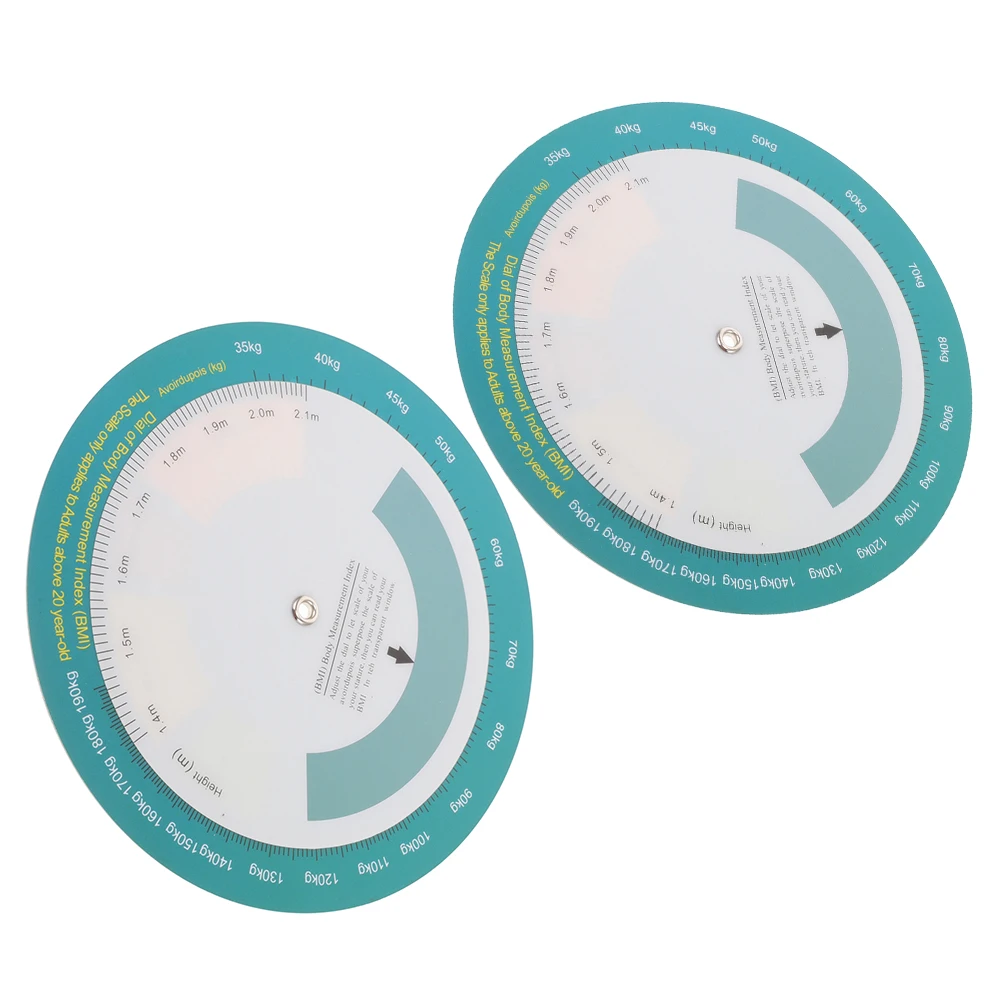 

2 Pcs Bmi Calculation Tool Chart Dial Body Weight Measure Calculator