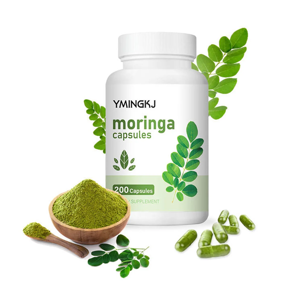

Organic Moringa Oleifera Leaf Powder Capsules,Natural Energy, Immune Support & Antioxidant Boost, Vegan Superfood Supplement