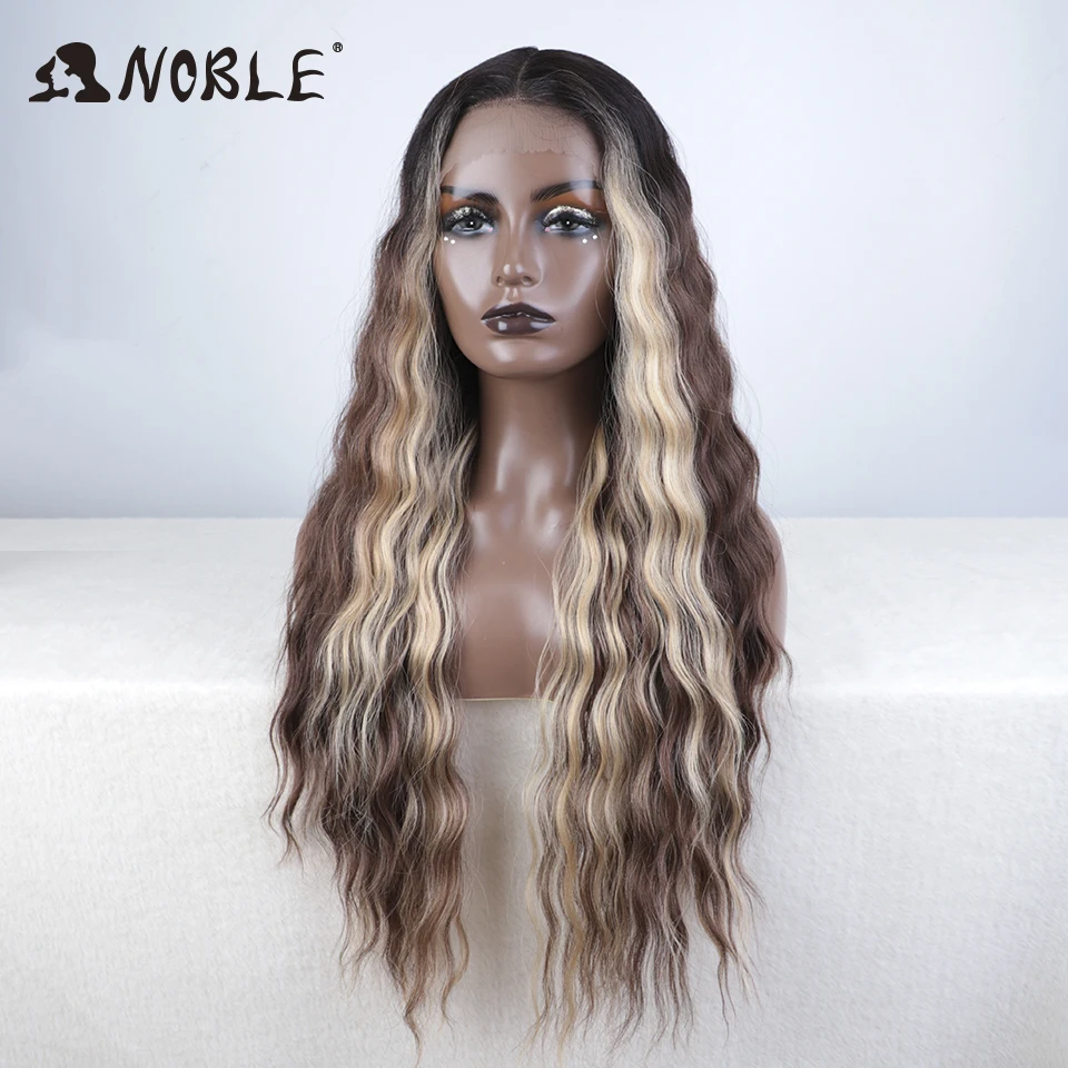 Noble Synthetic Lace Wig Long Wavy Ombre Blonde Wig Natural Hair Wigs Part Synthetic Wigs For Black Women Lace Wigs