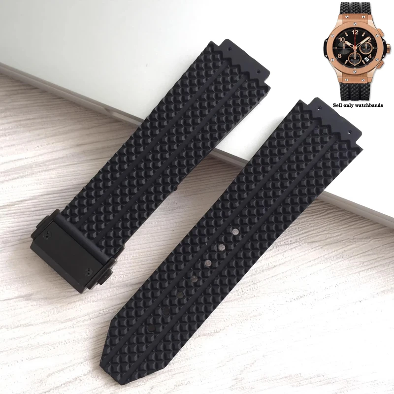 Силиконовый ремешок для часов HUBLOT Hengbao HB Yubo classic fusion big Bang, водонепроницаемый резиновый ремешок для часов с выпуклым ртом 26*19 мм