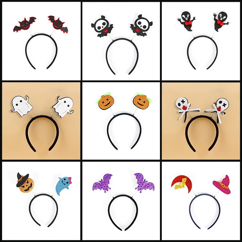 

9Pcs Halloween Headband Bat Devil Wing Headband Bat Hoop Scary Photo Props Fancy Dress Cosplay Party Decor Hair Access