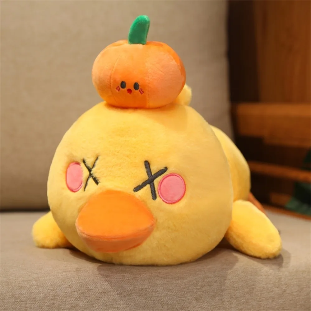 Don't Want To Work Lying Flat Duck Plush Toy Lovely PP Cotton Lying Flat Duck Plush Keychain Soft Kawaii Cartoon Duck Doll