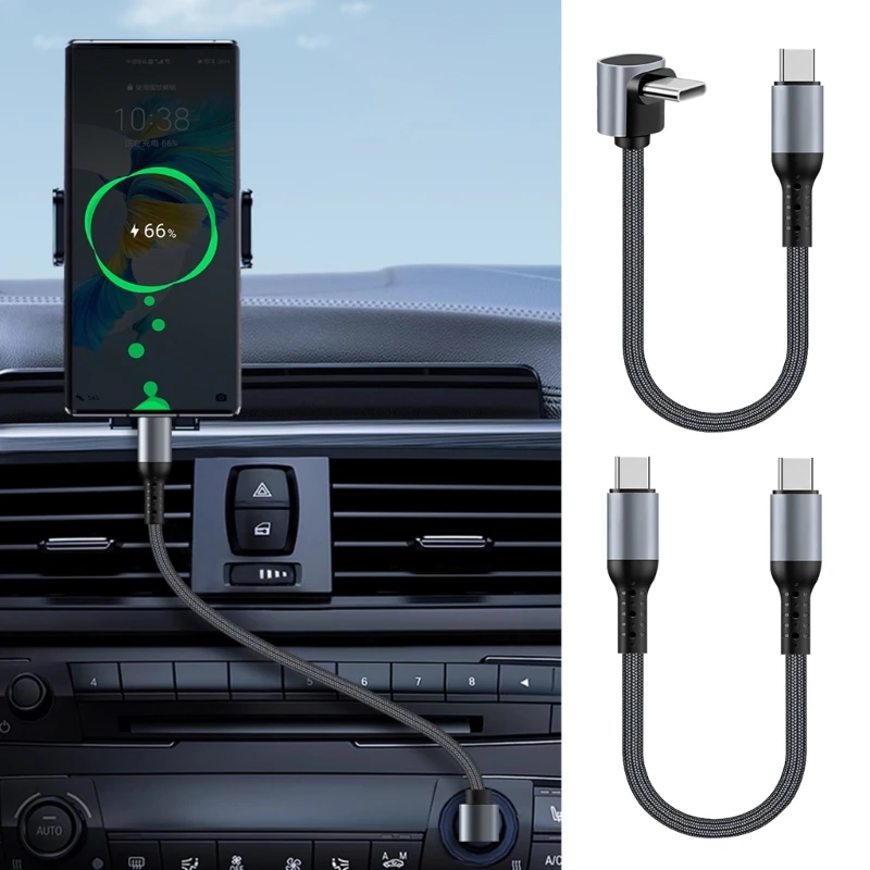 Cable datos carga rápida tipo C 60W, PD60W, 480Mbps, USB C corto, H7JF