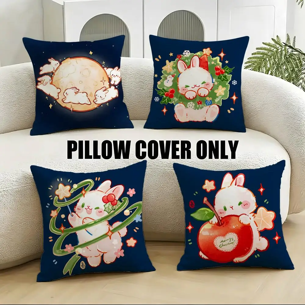 Mythic M-Moon Jade RabbitS Cushion Cover 4Pcs Soft Plush Throw Pillow Covers 40x40 45x45 for Sofa Bedroom