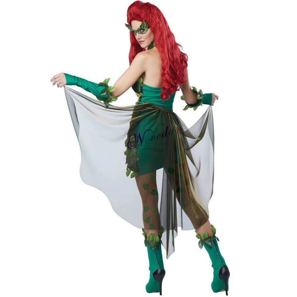 Beleza letal veneno hera cosplay vestido peruca traje de halloween para mulher adulto