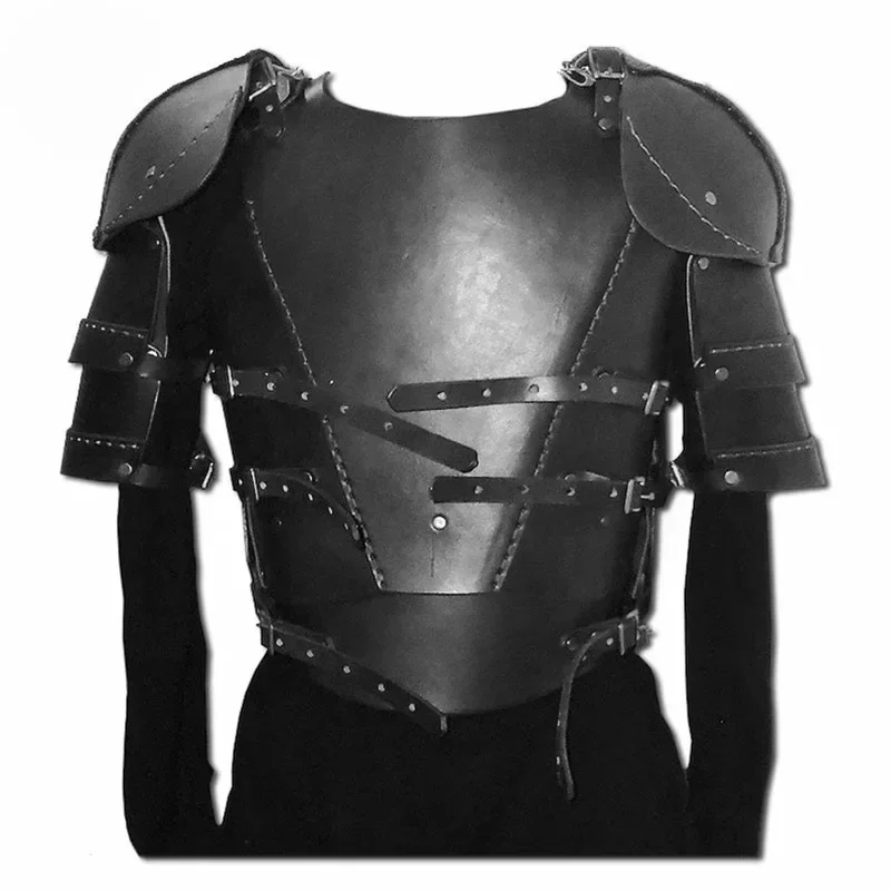 Ancient Europe Retro Viking Cosplay Pirate Knight Vest Medieval Steampunk Rome Shoulder Armor Leather Halloween Costume