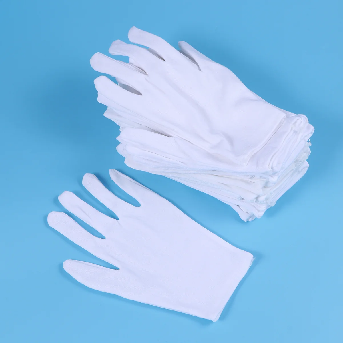 

12Pairs Pure Cotton Gloves Breathable High Elastic for Film Slide Preservation Dust Free Handling Beauty Work Liner Gloves