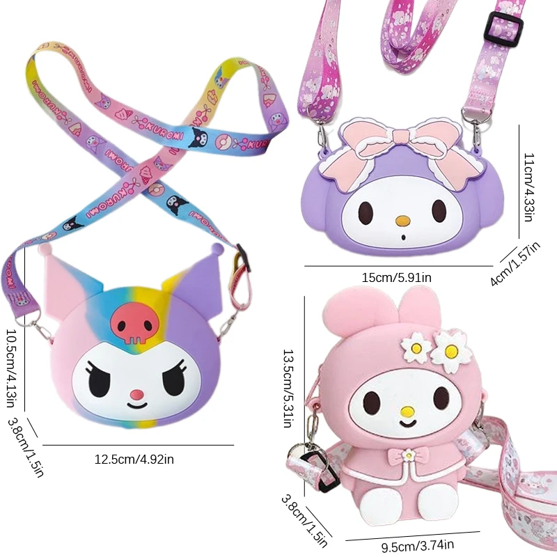 Sanrio Crossbody Tas Schattige Hello Kitty Kuromi Melodie Schoudertas Messenger Tas Portemonnee Telefoon Tas Make-Up Tas