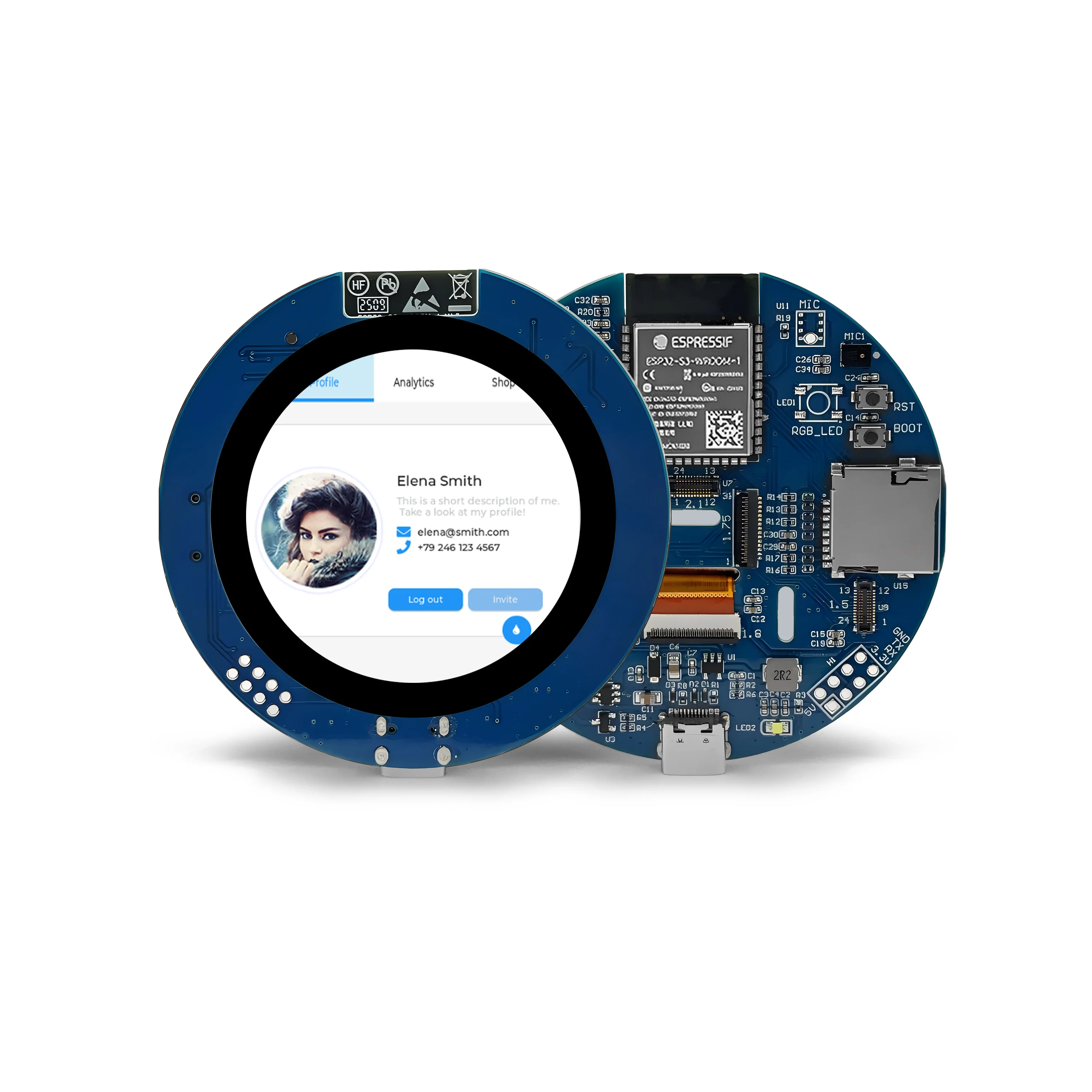 Picture 4: ESP32-S3 1.8 Inch TFT LCD Touch Screen Development Board 360*360 Round Display ESP32 Display Ardui-no HMI LVGL GUI Development