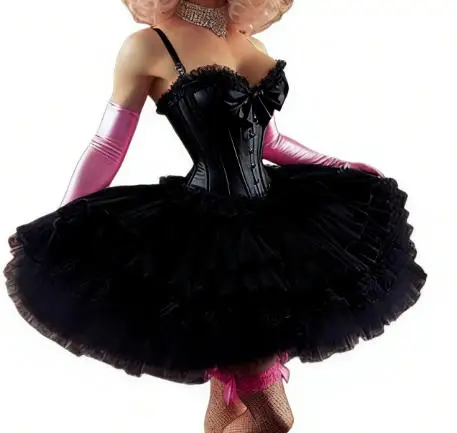 Abito da ballo gonfio Abito corto da ballo Lolita Abito da festa di compleanno rosa in organza di raso a strati Costume cosplay Sissy personalizzato