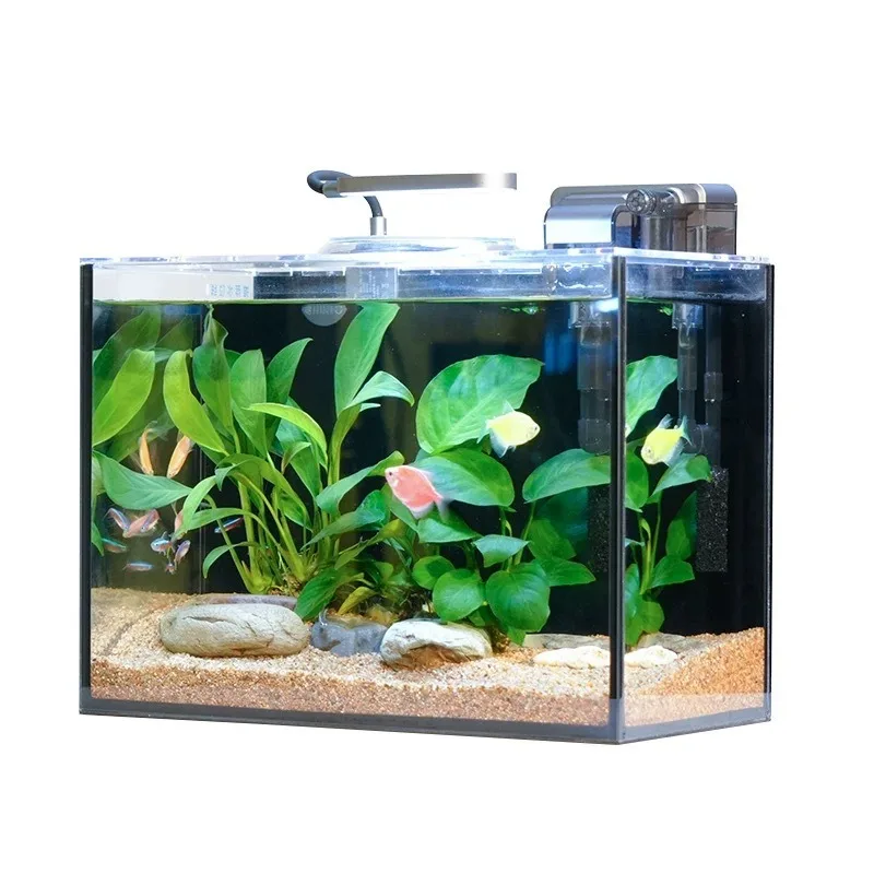 

Aquarium Accessories with Light Emitting Diode Lighting Aquarium Starter Kit Plant Flow Complete Aquarium with Cover