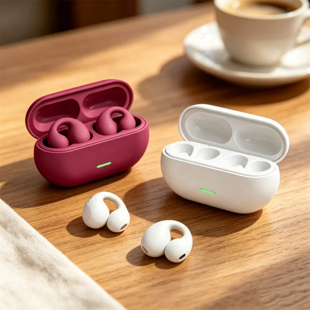 OWS Ear Clip Earphones Wireless Bluetooth 5.3 Headset HD Call Touch Control Earbuds Low latency Gaming Headphones