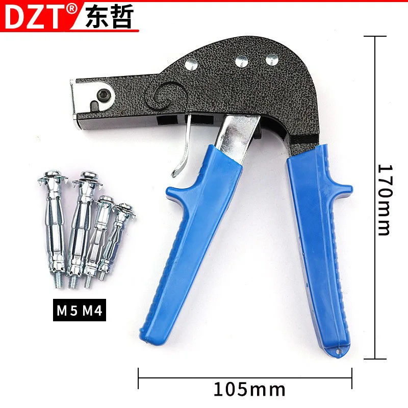 

72-Piece Hollow Gecko Rivet Gun Set - M4M5 Gypsum Board Wooden Board Pull Riveting Tool