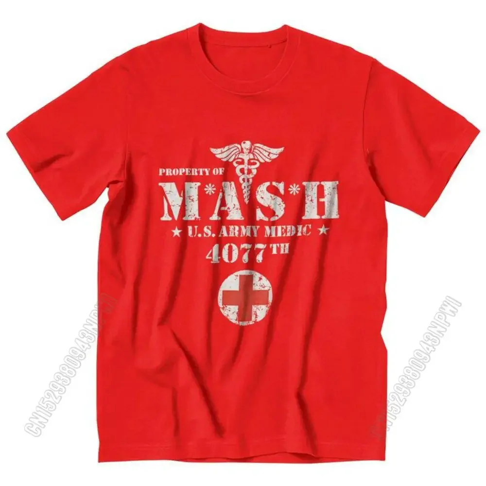 Vintage Mash Tv Show Print Men\'s T-shirt 100% Cotton Summer T-shirt Gift Women\'s Unisex Clothing Novelty Design Palm Angels