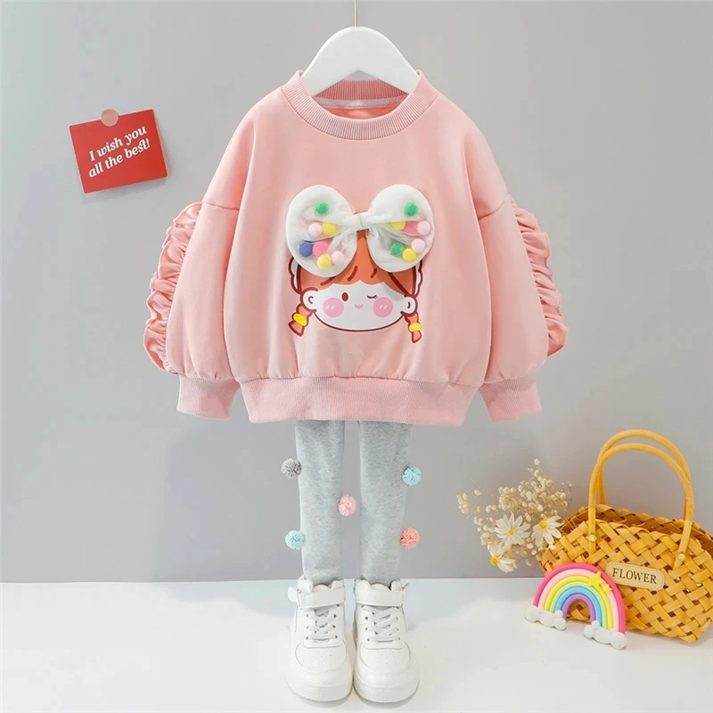 

Spring Baby Girls Clothing Sets Kids Long Sleeve Pullover sweatshirt Pants Toddler Infant Clothes Outfits Children Tracksuit