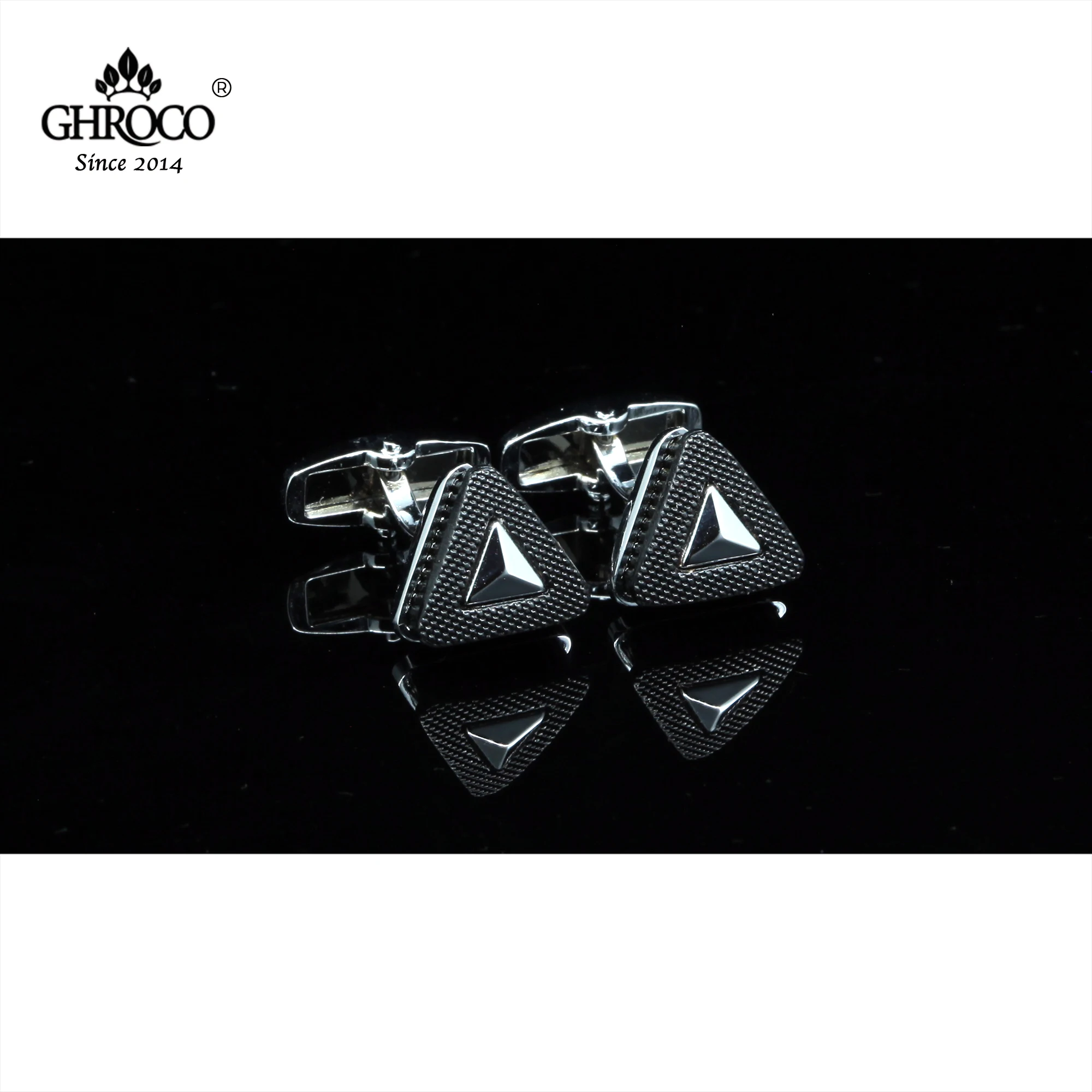 

GHROCO High Quality Exquisite Black Triangle Shirt Cufflinks Fashion Luxury Gifts Business Men Women Wedding