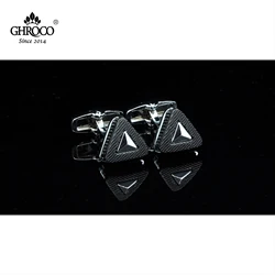 GHROCO High Quality Exquisite Black Triangle Shirt Cufflinks Fashion Luxury Gifts Business Men Women Wedding
