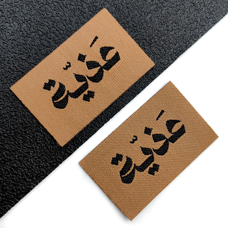 Luxury Custom Iron on Woven Labels Heat Transfer Size Labels for Clothing Self-Adhesive Clothing Tags