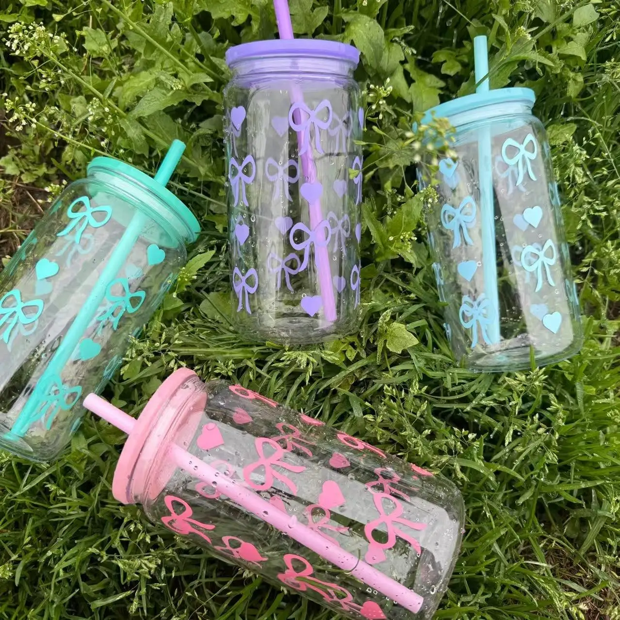 16oz Plastic Cup, 1 Count Portable Straw Cup, Drinking Cup for Home Office School, Gift for Friend & Family