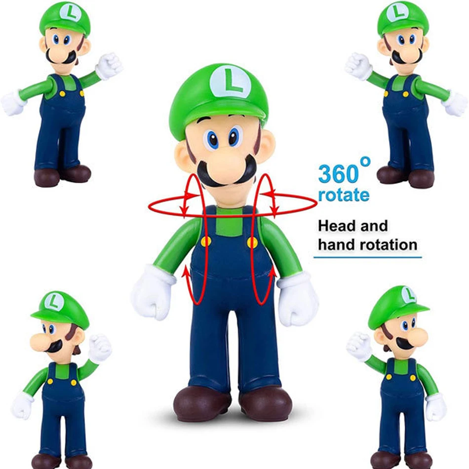 Game Super Mario Bros Cartoon Dolls Model Anime Figures Luigi Yoshi Mario Creative Collectible Model Toys for kids Birthday Gift