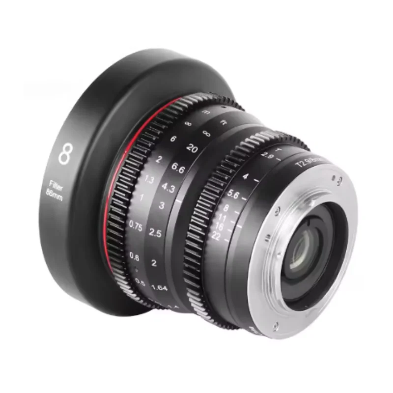 Meike 8 مللي متر T2.9 مايكرو 4/3 سينيه عدسة صغيرة رئيس منخفضة تشويه ل مايكرو أربعة Thirds M43 MFT BMPCC أوليمبوس باناسونيك لوميكس كاميرات #5