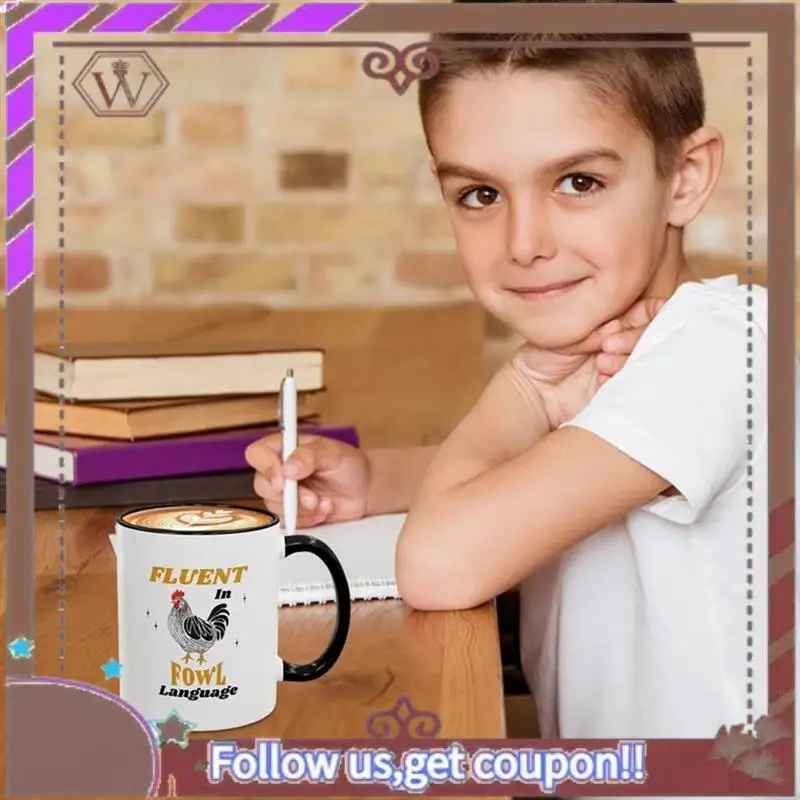 ABBG- كوب قهوة كوب دجاج باتن 11 أونصة أكواب قهوة حديثة للشاي والحليب والكاكاو أكواب قهوة كبيرة للمنزل