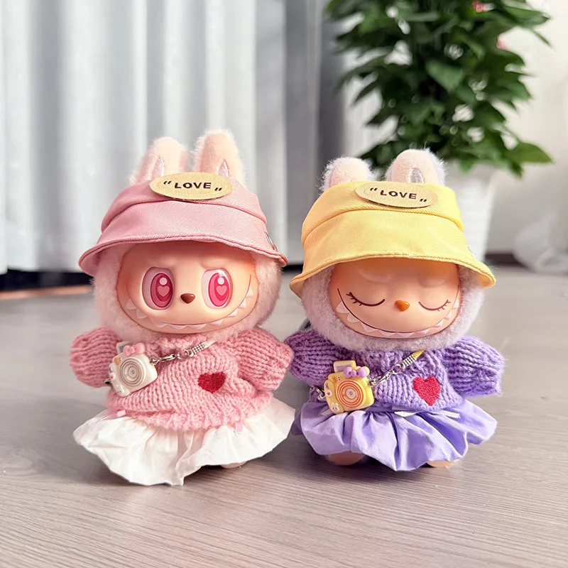2025 وصول جديد رائجة البيع ل Labubu الملابس والاكسسوارات قلادة الحب سترة مجموعة هدية عيد ميلاد في المخزون لا دمية #2