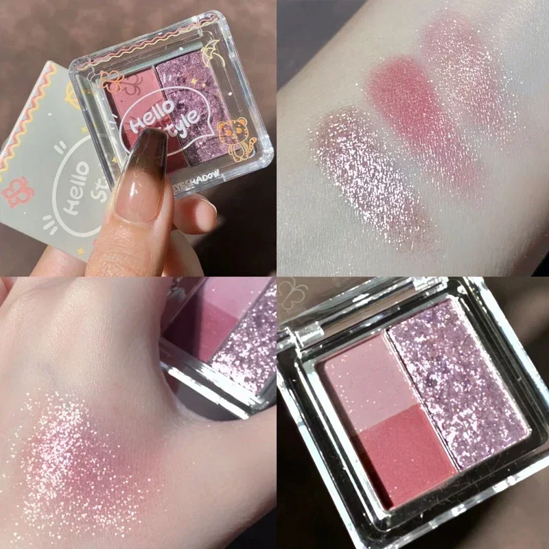 3/4 Colors Milk-Tea Eyeshadow Palette Professional Highlight Shimmer Brightening Long Lasting Eye Shadow Eye Makeup Eye Cosmetic