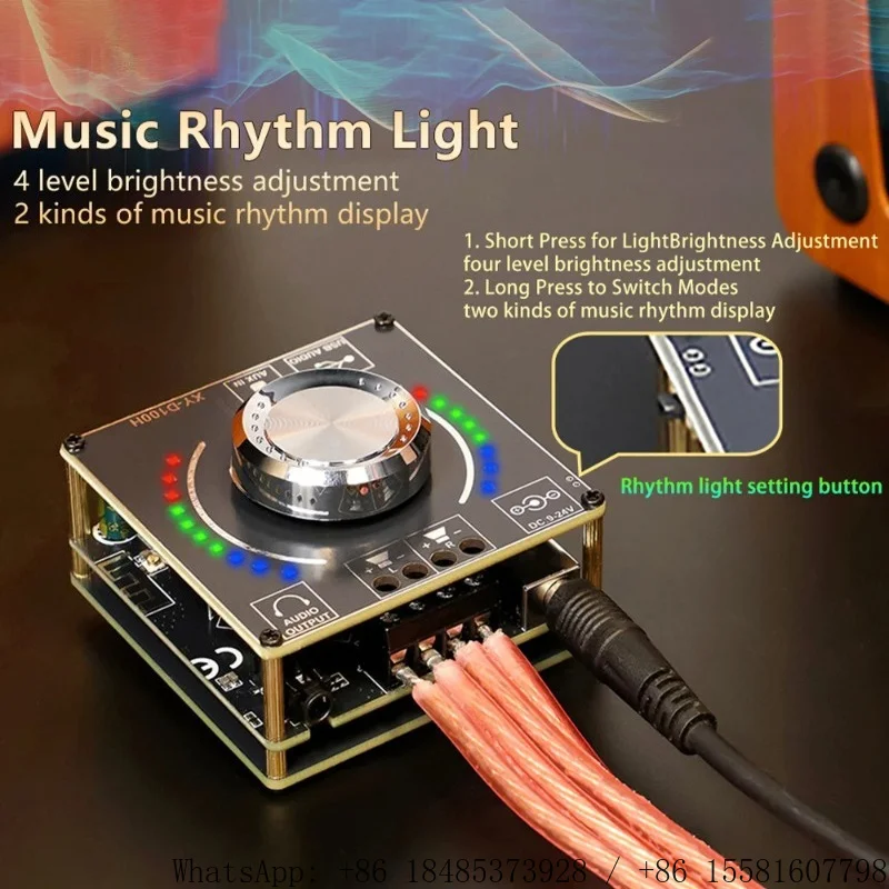 DC9V-24V XY-D100H Digital Bluetooth 5.1 100W+100W Stereo Amplifier Board AUX USB Sound Card Audio Module for Home Theater