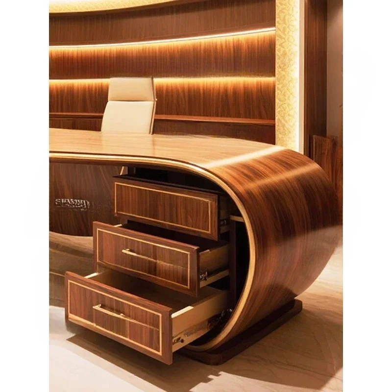 

Modern creative boss table, chairperson's desk, curved