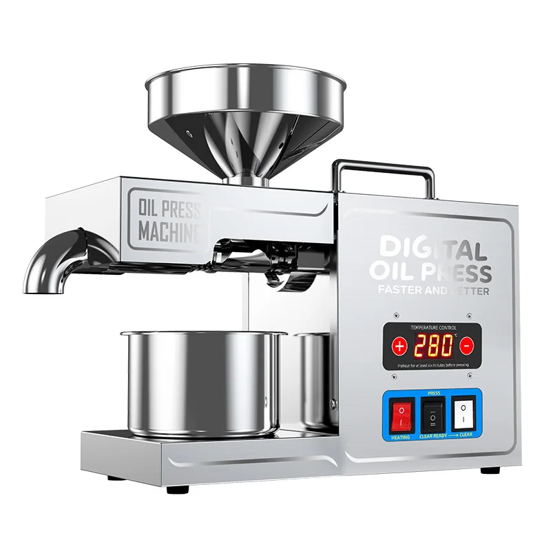 Household oil press Small stainless steel machine Hot and cold pressing Sesame peanut soybean rapeseed