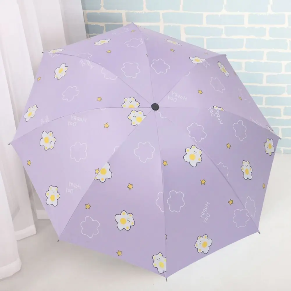 Ultraviolet Protection Parasol Portable Wind Resistant Small Pocket Rain Umbrella Thickened Black Glue Mini Sun Shade Outdoor