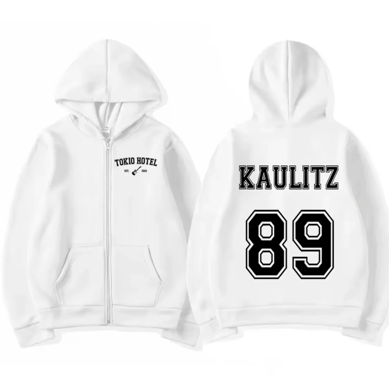 Rock Band Tokio Hotel Kaulitz Y2K Zipper Hooded Clothing Autumn/Winter Men's and Women's Zipper Fleece Hooded Sports and Casual