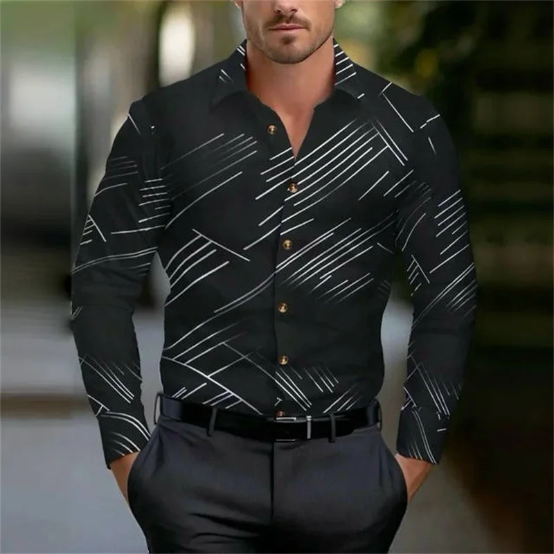 10 color 2024 new men\'s shirt men\'s clothing Hawaiian clothing business men\'s long -sleeved shirt single -breasted casual shirt