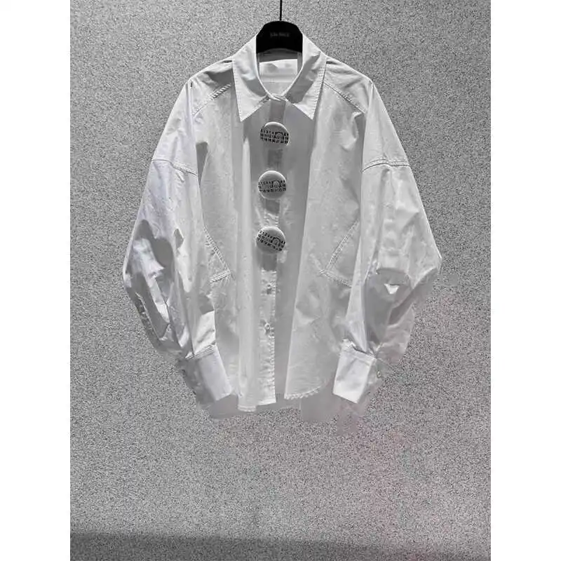 

Loose Casual Women's Long Sleeve Shirt Autumn 2024 Fashionable Versatile Button Decorated Collar Top Coat Korean Style