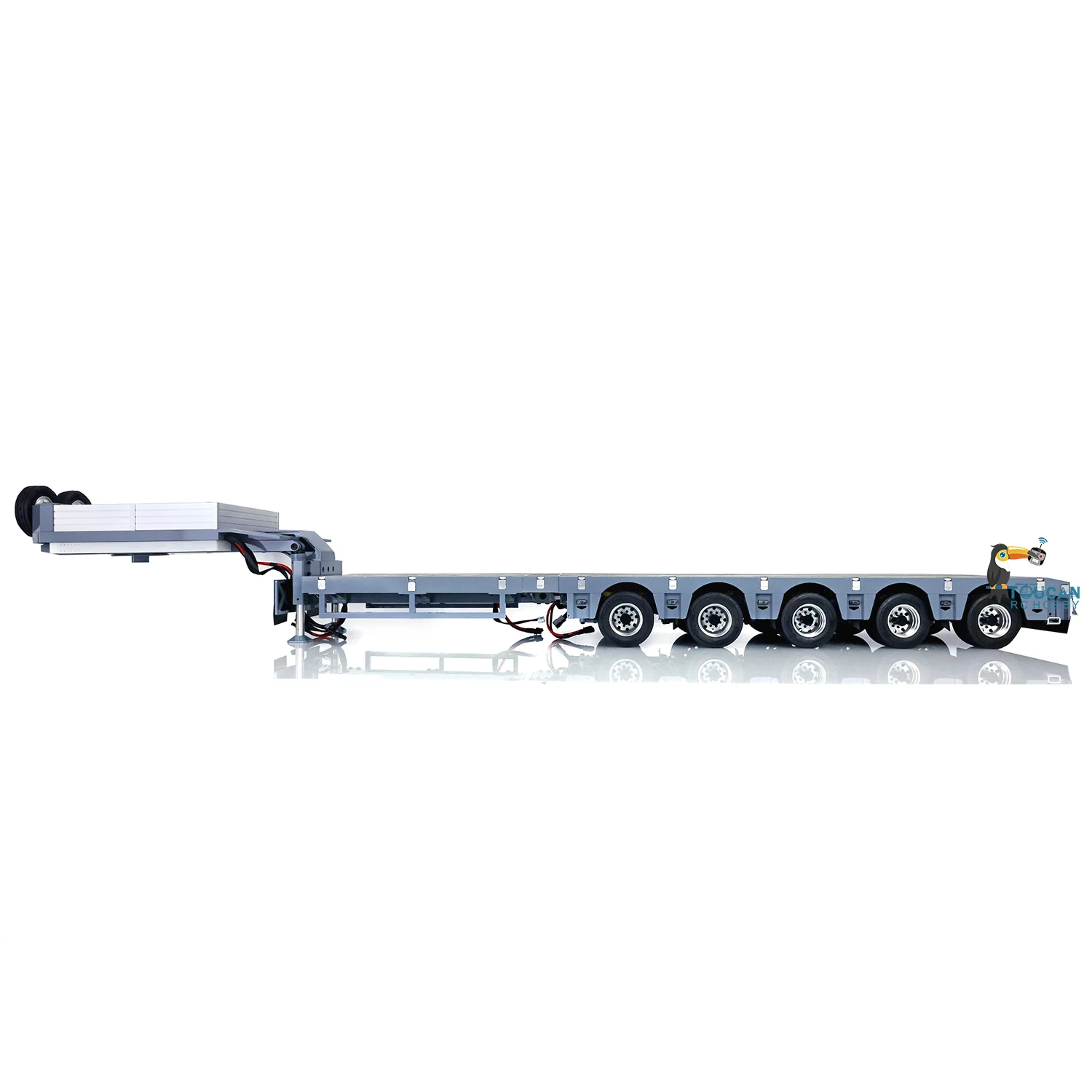 Cnc métal lourd 5 essieux direction plat Rc 1/14 Module de remorque pour Tamiyaya Rc tracteur camion pelle pelle chargeur réservoir Th20434-Smt2