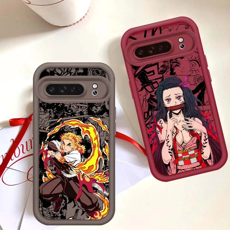 

Demon Slayer Japan Anime For Google Pixel 9 8A 8 7 7A Pro XL 5G Eye Ladder Soft TPU Shockproof Cover