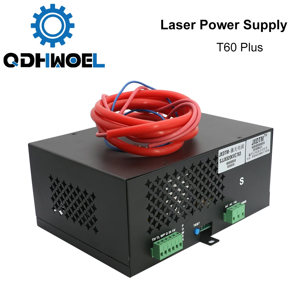 60W CO2 Laser Power Supply for CO2 Laser Engraving Cutting Machine HY-T60 T / W Plus Series with Long Warranty