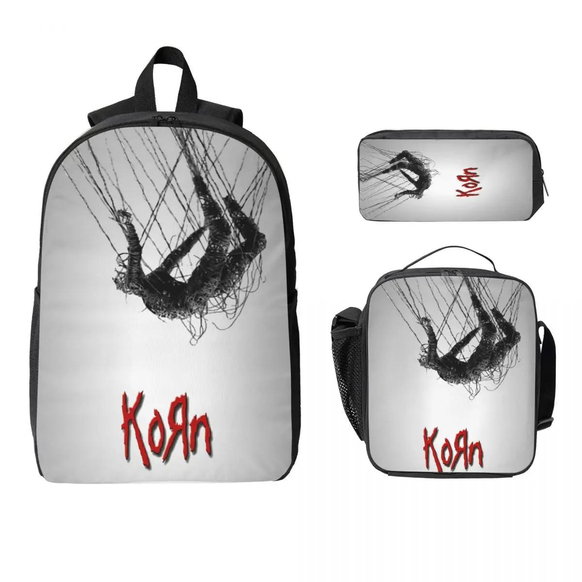 

3Pcs Korn The Nothing School bags Set for Boy Girl Pen Bags Backpack Sets with Lunch Box For Primary School Students Daypack