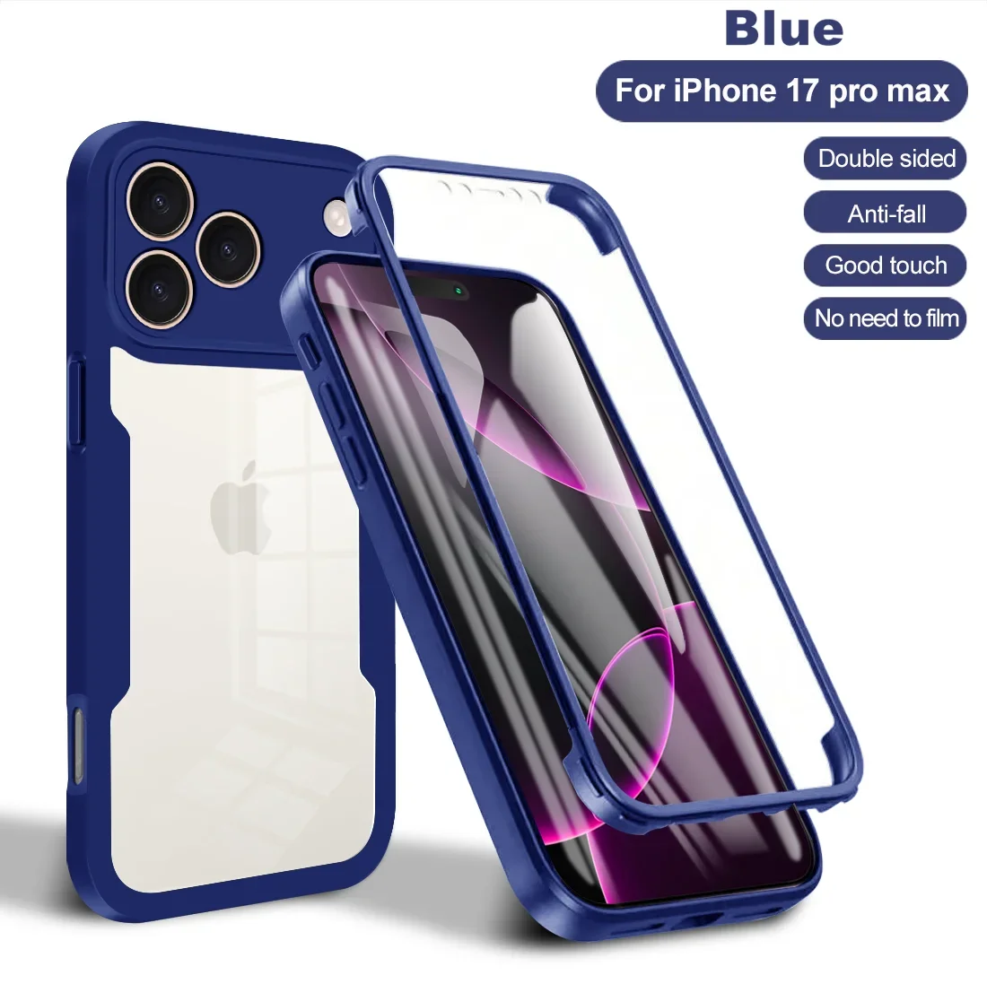 Für IPhone 17 Air 16 15 13 12 11 17 Pro Max 14 Plus Telefon Fall 360 stoßfest Dual-schicht Schutz Transparente TPU Volle Abdeckung