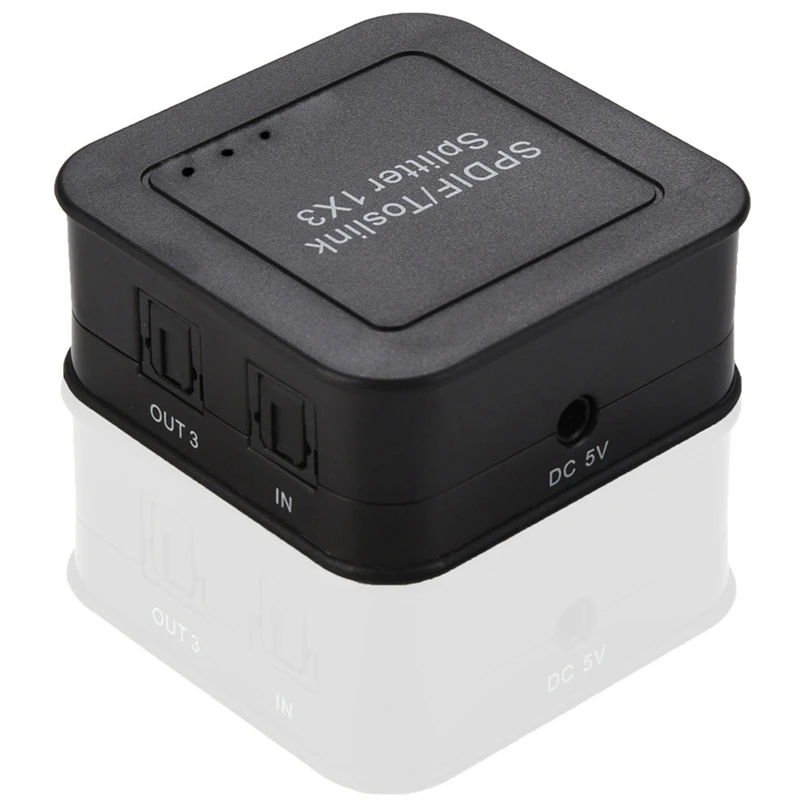 مقسم صوت بصري رقمي ، ألياف SPDIF TOSLINK ، موزع صوت ، تصميم 1 في 3 ، مع أشعة زرقاء ، دي في دي ، HDTV ، 1X3