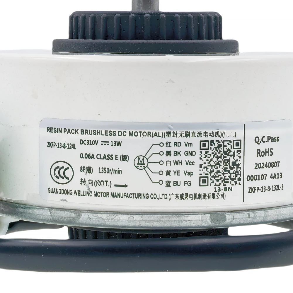 New For AUX Air Conditioner Indoor Unit DC Fan Motor ZKFP-13-8-124L DC310 13W 1350r/min Conditioning Parts