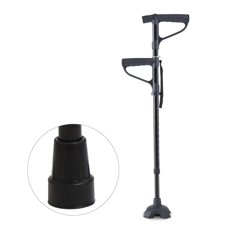 Walking Stick for Elderly Four-legged Non-slip Lightweight Crutches Multi-functional Residual Telescopic Tube Crutches