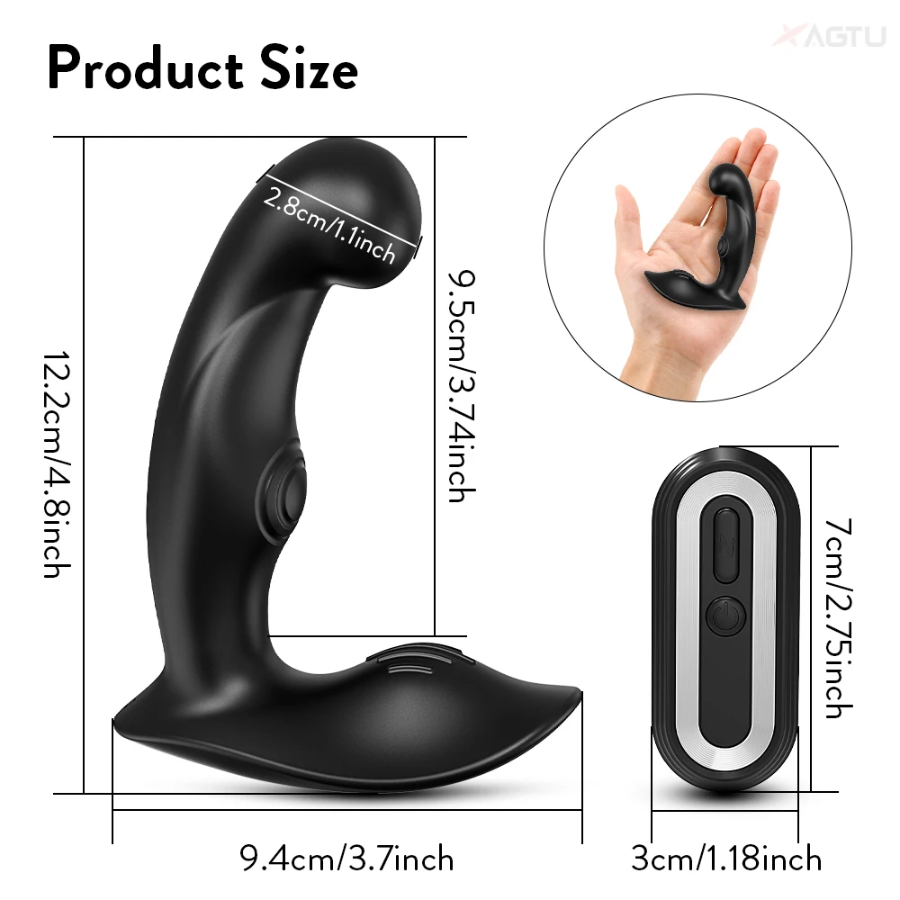 Male Prostate Massager With Vibrating Butt Plug Remote Control Anal Vibrator Sex Toys for Men Gay Ass Anal Glans stimulator