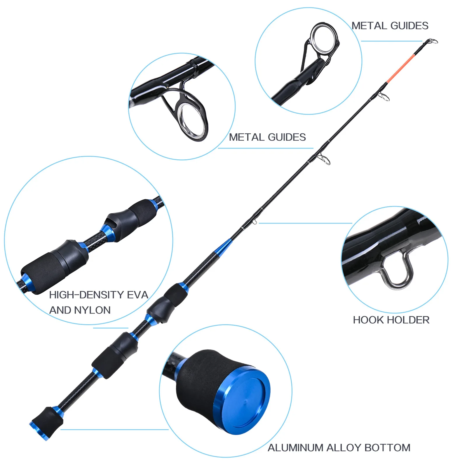 LEOFHISHING Winter Ice Fishing Rods 68cm 77g Carbon Heavy Ultrashort Spinning Rod Travel  Fishing Reel Set Tackle Accessories