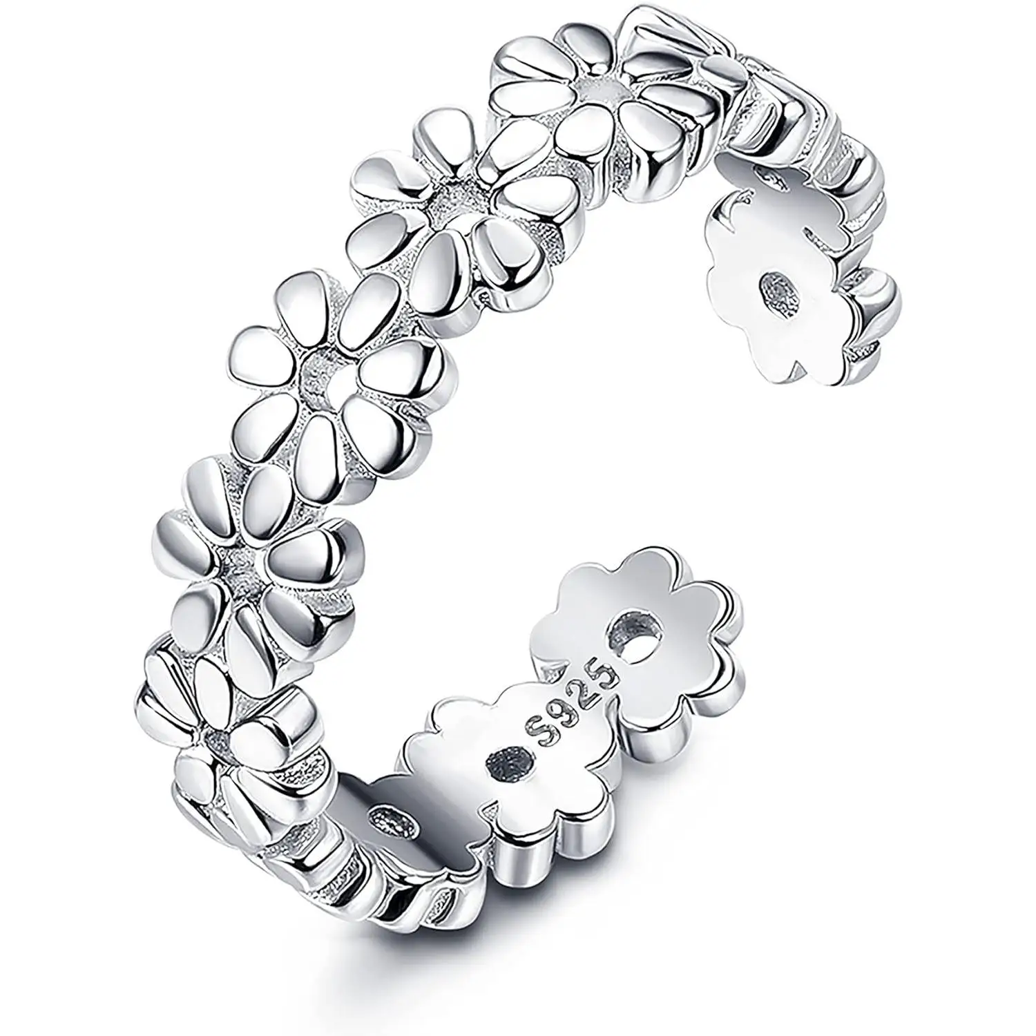 Women's 925 Sterling Silver Vintage Adjustable Toe Ring
