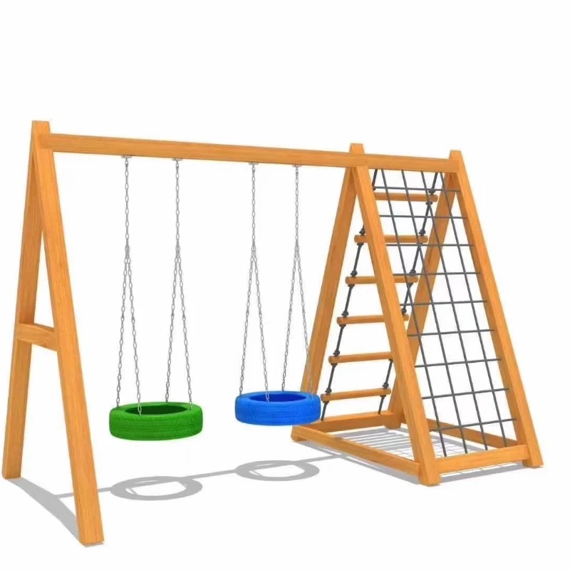 

Internet celebrity campground B & B villa wooden children swing basket climbing slide