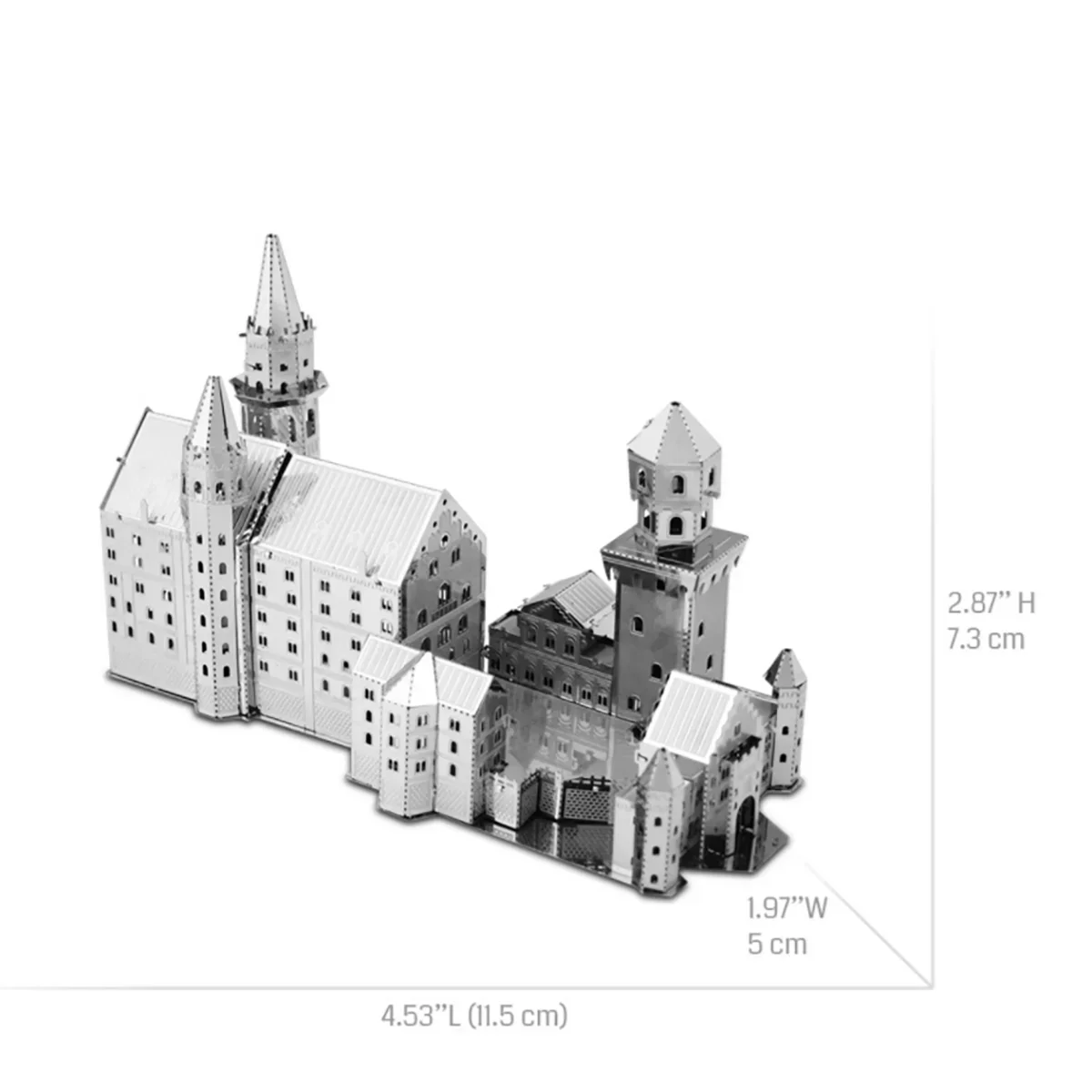Castelo de pedra de cisne 3D kits de modelo de quebra-cabeça de metal DIY quebra-cabeças cortados a laser brinquedo para crianças