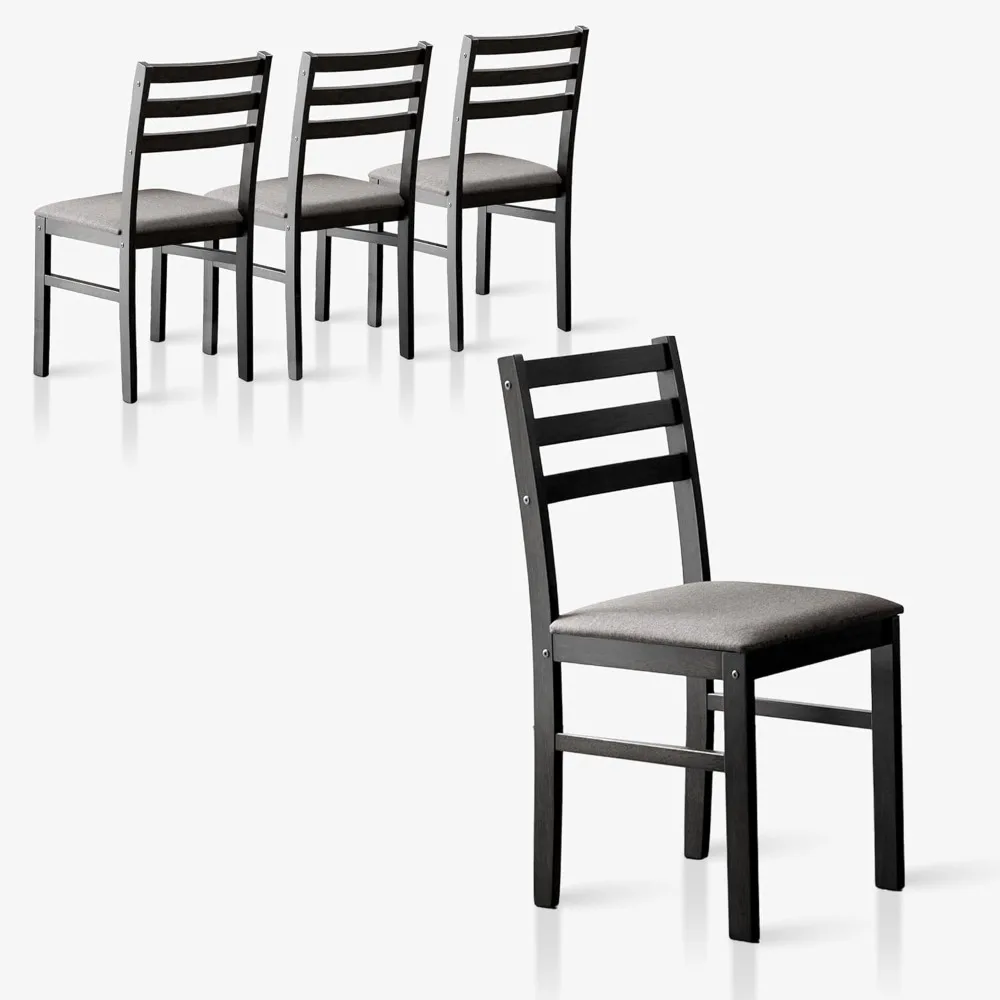 

Seattle Современный фермерский дом, кухня, столовая, набор стульев из 4 шт., обитая тканью из массива дерева, подушка, сиденье, деревянная лестница, спинка стульев