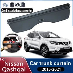 For Nissan Qashqai 2013 ~ 2021 J11 MK2 Car Trunk Curtain Covers Rear Rack Partition Shelter Decoration Luxury Car Accessories